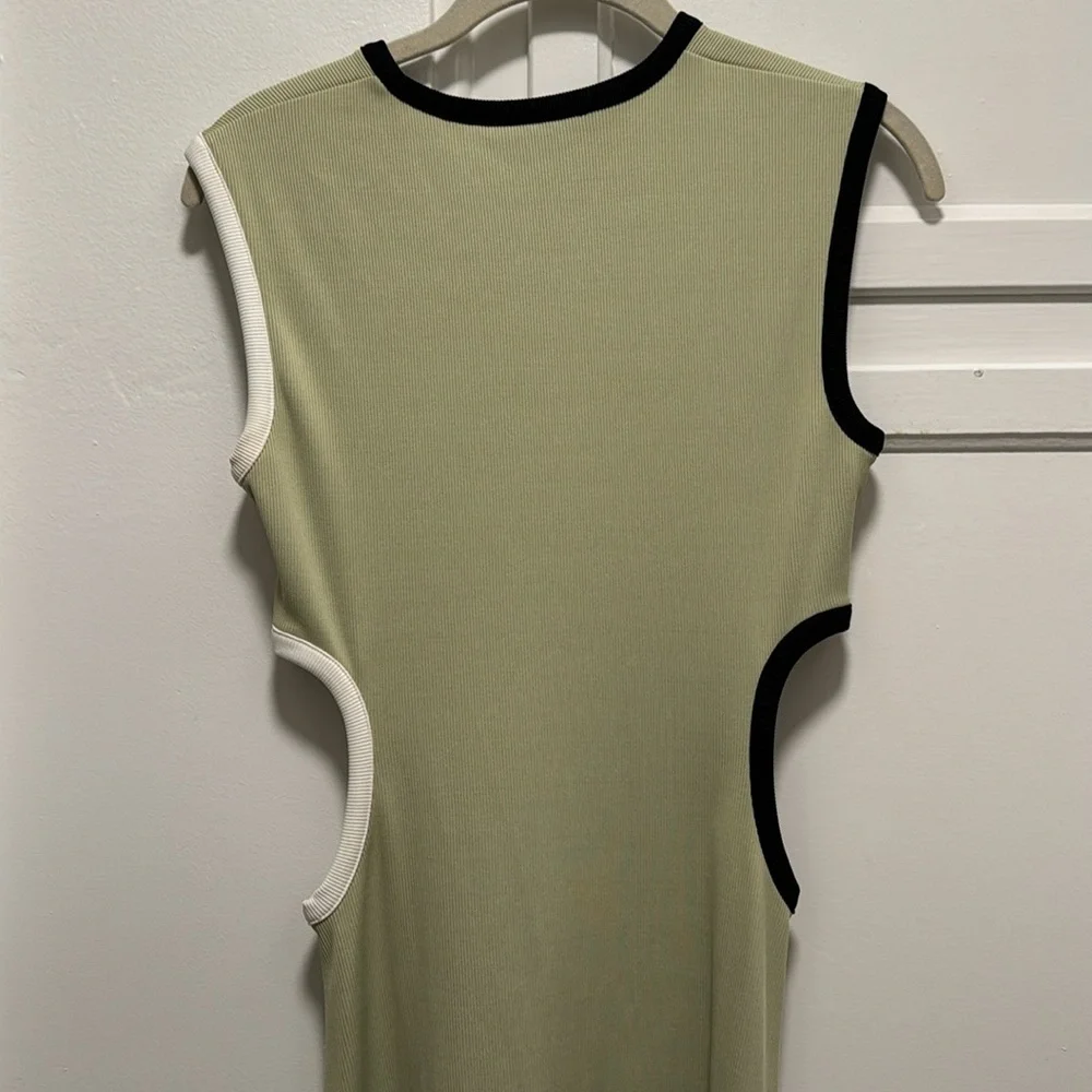 NWT Christopher Esber Fran dress pistachio with black and white trim size AU8 - Picture 6 of 6